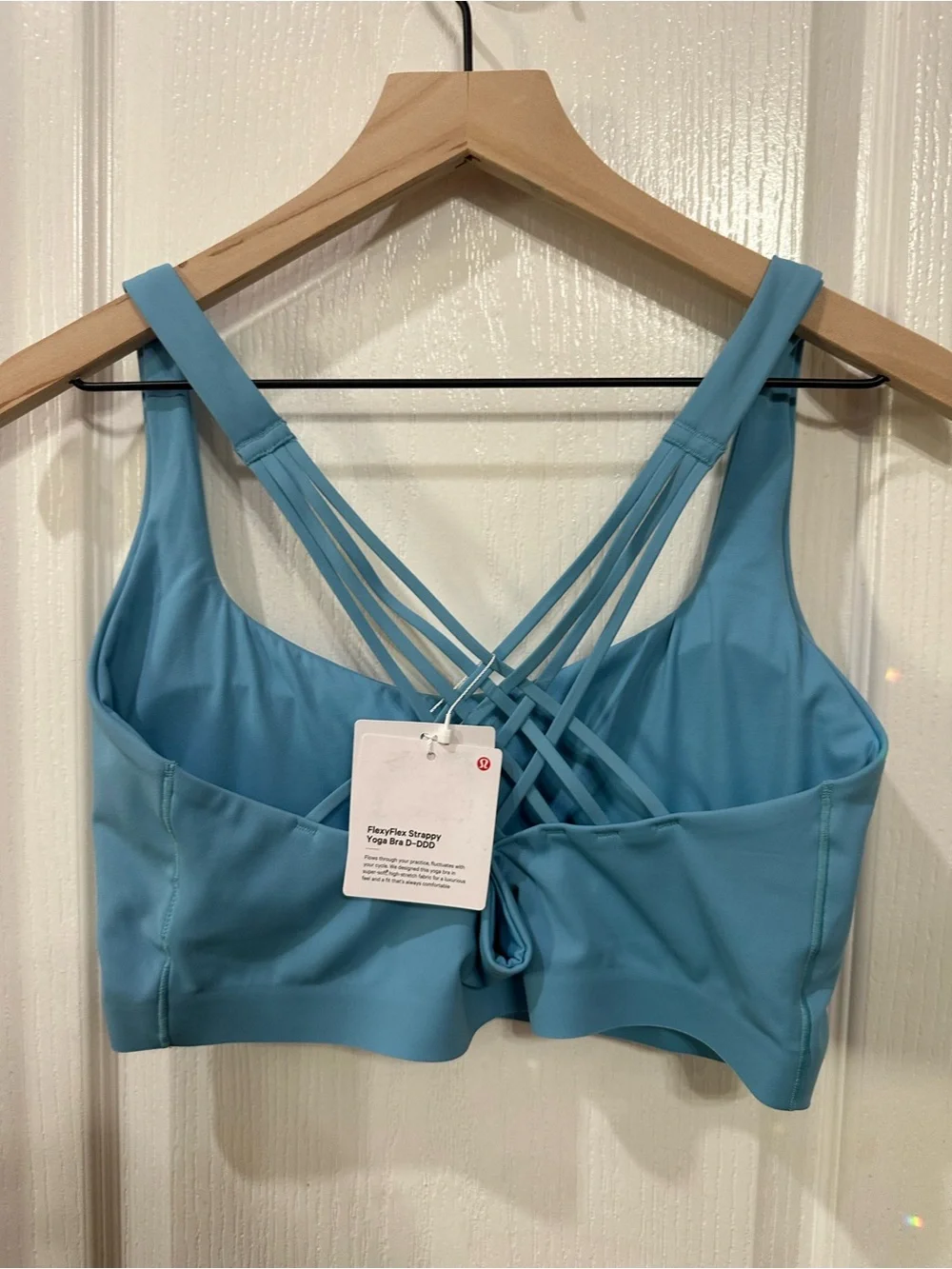 Lululemon FlexyFlex Strappy Yoga Bra *Light Support, D-DDD Cups Washed Blue